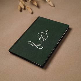 Yoga hand embroidered fabric cover handmade paper journal