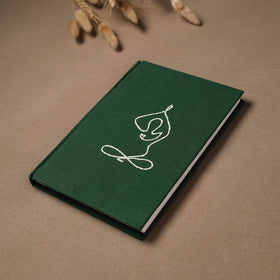 Yoga hand embroidered fabric cover handmade paper journal