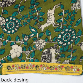 Green - zardozi hand embroidered kalamkari cotton blouse