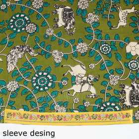 Green - zardozi hand embroidered kalamkari cotton blouse