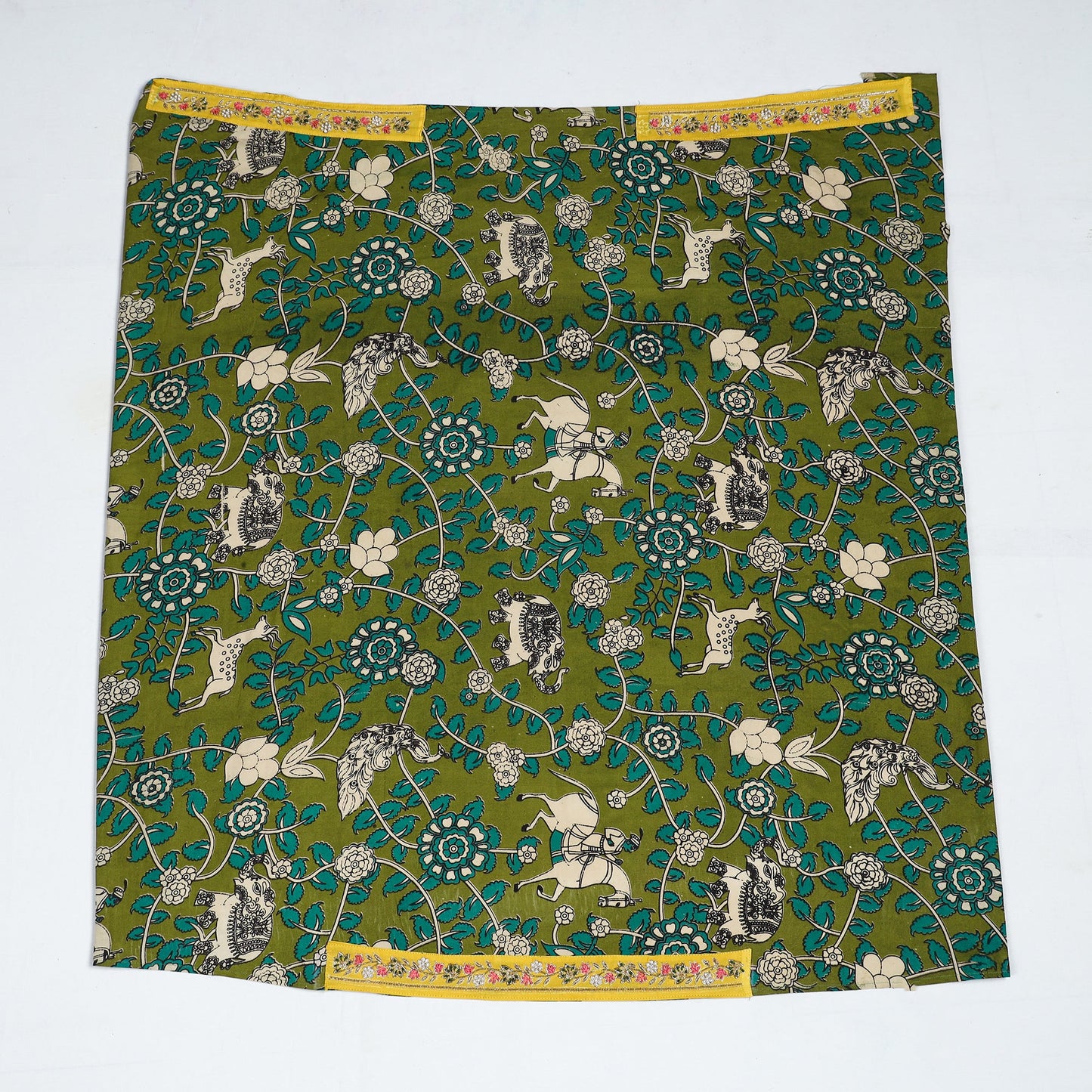 Green - zardozi hand embroidered kalamkari cotton blouse
