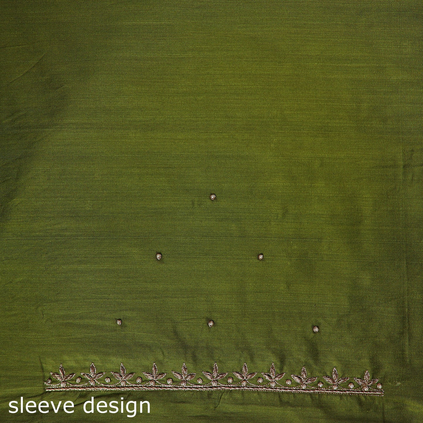 Green - zardozi hand embroidery slub silk plain blouse