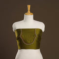 Green - zardozi hand embroidery slub silk plain blouse