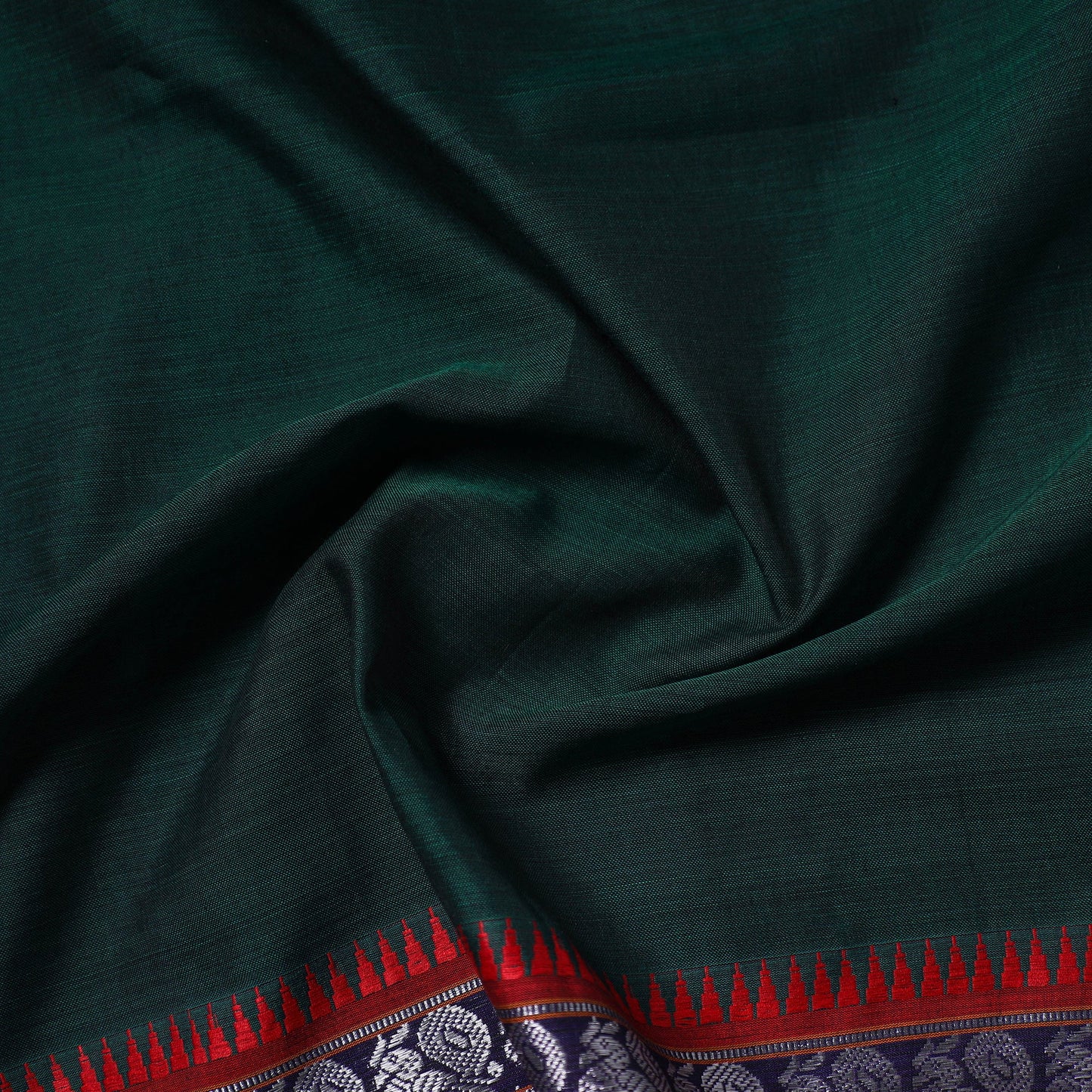 Green Zari Border Dharwad Cotton Fabric