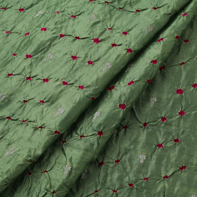 Zari buti silk tie-dye bandhani fabric 09 - handcrafted