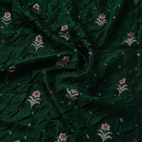 Zari buti silk tie-dye bandhani fabric 30 - handcrafted