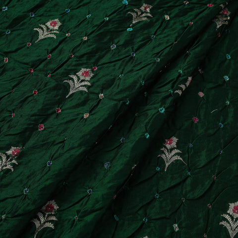 Zari buti silk tie-dye bandhani fabric 30 - handcrafted