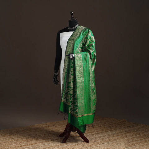 Zari work banarasi silk dupatta 02 - handcrafted