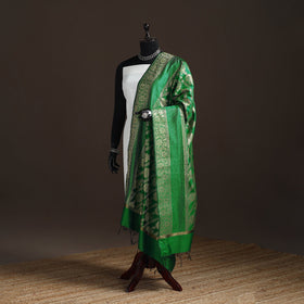 Zari work banarasi silk dupatta 02 - handcrafted