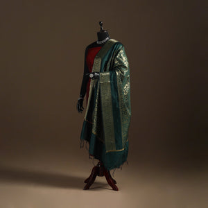 Zari work banarasi silk dupatta 10 - handcrafted
