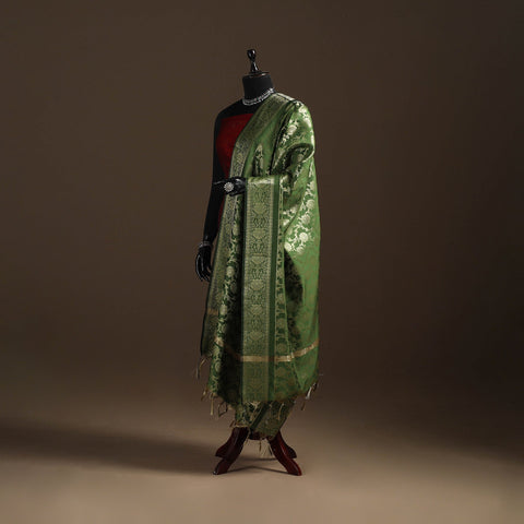 Zari work banarasi silk dupatta 32 - handcrafted