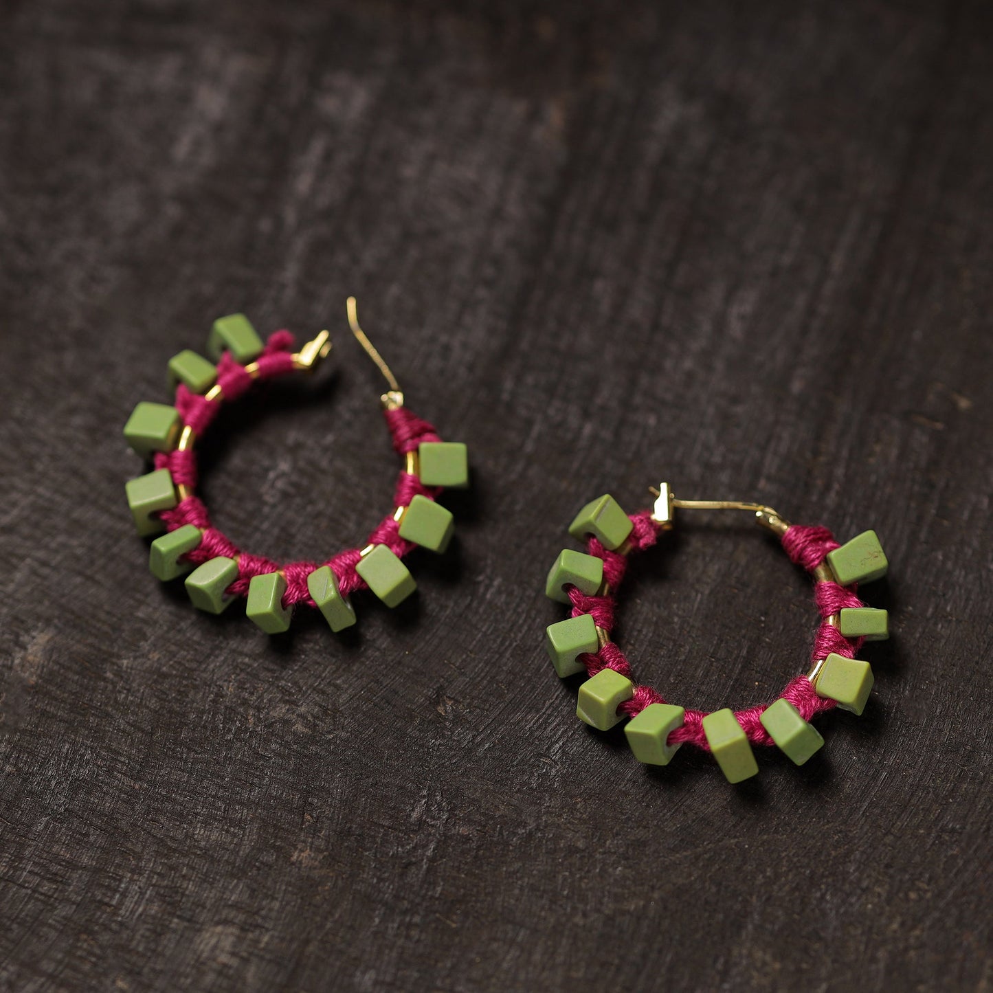 Buy Zeba Handmade Thread & Stone Work Earrings 08 Online at iTokri.com
