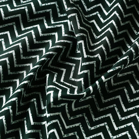  Green Zigzag Wave Jaipur Print Cotton Fabric 