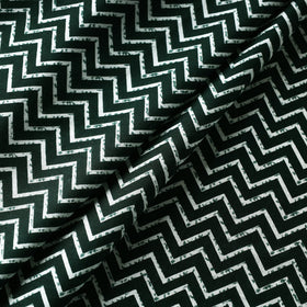  Green Zigzag Wave Jaipur Print Cotton Fabric 