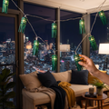 Greenkraft Frill Handcrafted Bamboo String Light (3M), lit in a home in the evening, AI visual of the light, iTokri