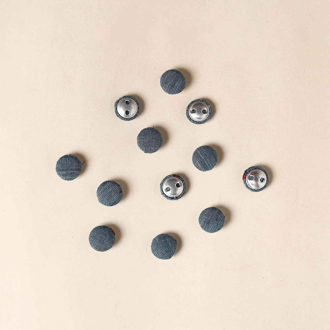  Grey Handmade Fabric Button Small at iTokri