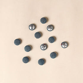  Grey Handmade Fabric Button Small at iTokri