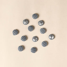  Grey Handmade Fabric Button Small at iTokri