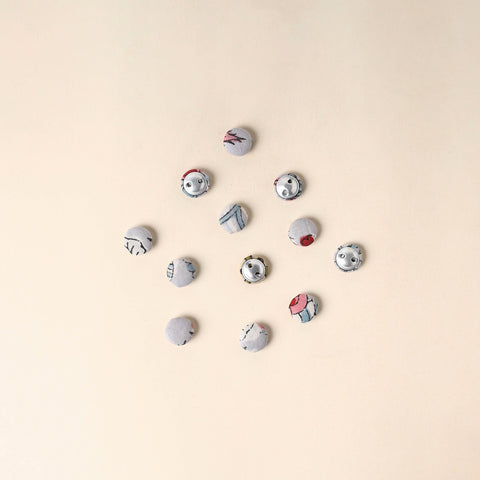  Grey Handmade Fabric Button Small at iTokri