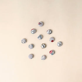  Grey Handmade Fabric Button Small at iTokri