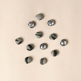  Grey Handmade Fabric Button Small at iTokri
