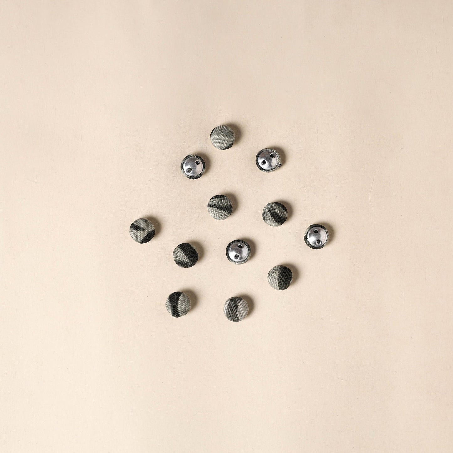  Grey Handmade Fabric Button Small at iTokri