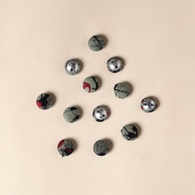  Grey Handmade Fabric Button Small at iTokri