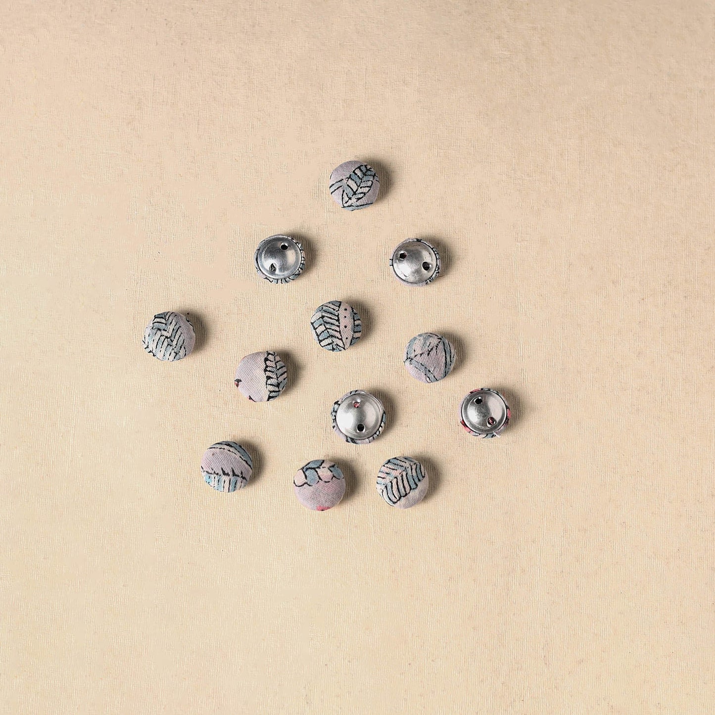 1.5cm handmade fabric small button (set of 12) 12