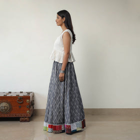 Grey - 24 kali cotton pochampally ikat skirt 03