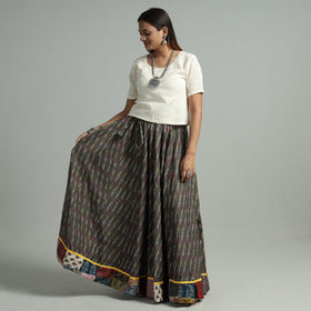 Grey - 24 kali cotton pochampally ikat skirt 03