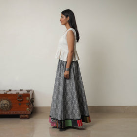 Grey - 24 kali cotton pochampally ikat skirt 12
