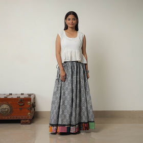 Grey - 24 kali cotton pochampally ikat skirt 12