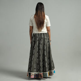 Grey - 24 kali cotton pochampally ikat skirt 14