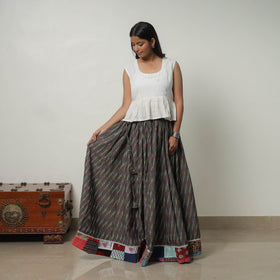 Grey - 24 kali cotton pochampally ikat skirt 32