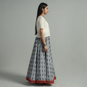 Grey - 24 kali cotton pochampally ikat skirt 42