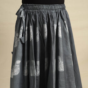 Buy 24 Kali Grey Patchwork Cotton Long Shibori Tie-Dye Skirt