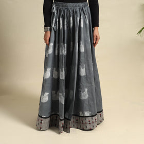Buy 24 Kali Grey Patchwork Cotton Long Shibori Tie-Dye Skirt