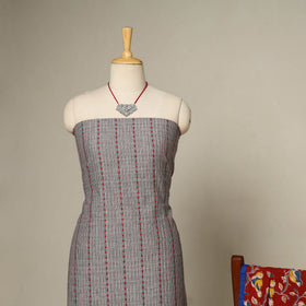 Grey - 2pc cotton unstitched jacquard dress material