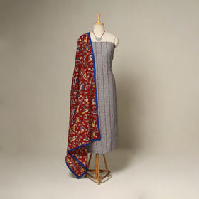 Grey - 2pc cotton unstitched jacquard dress material