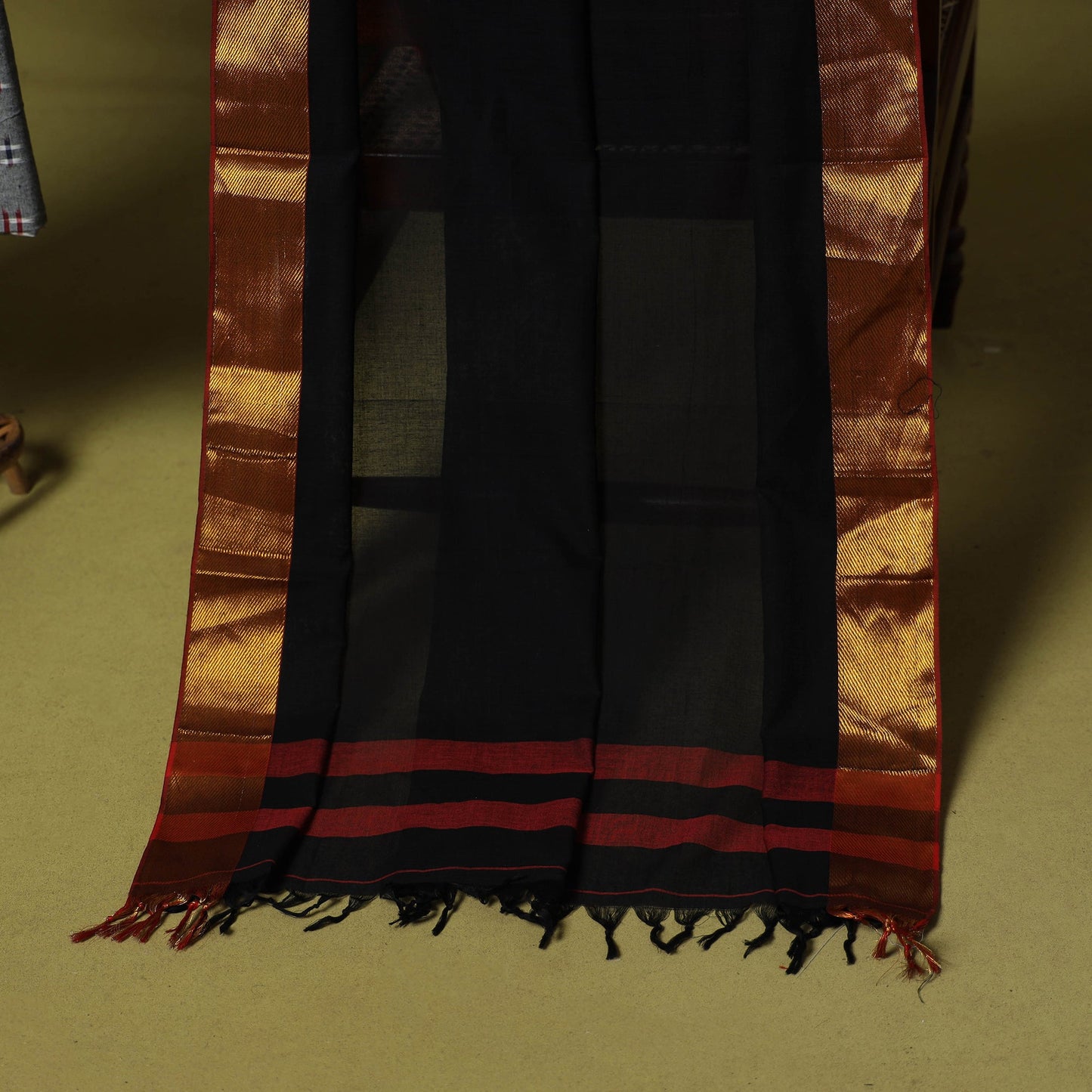 Grey - 2pc cotton unstitched pochampally double ikat dress