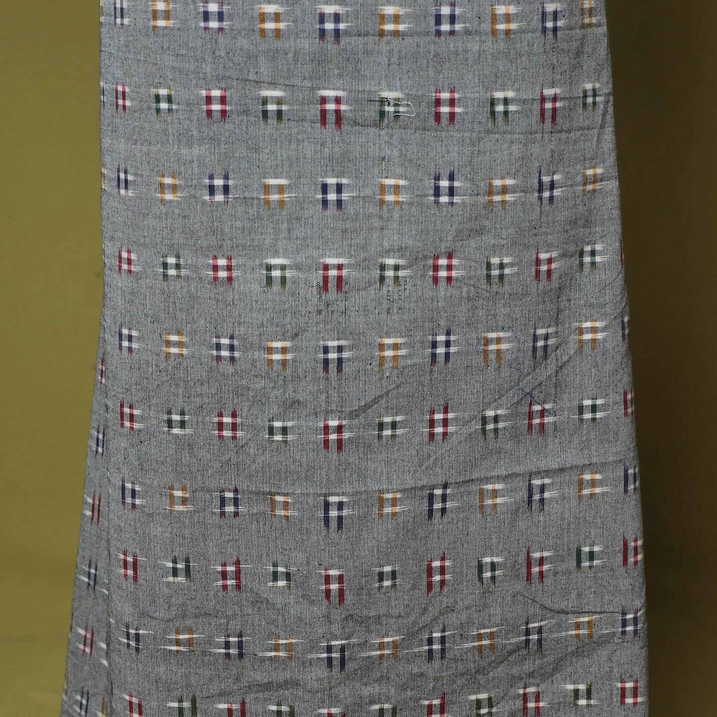 Grey - 2pc cotton unstitched pochampally double ikat dress