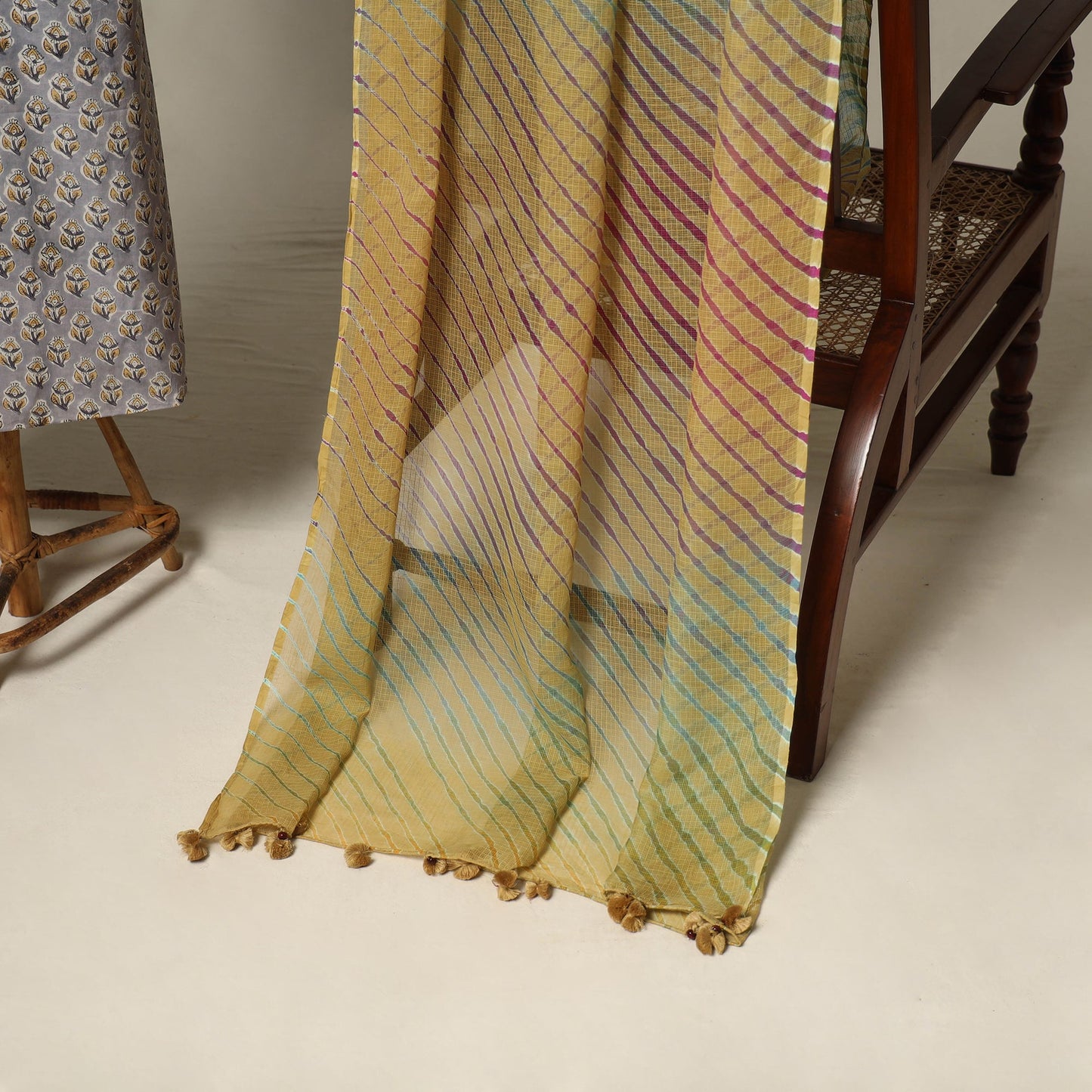 Grey - 2pc cotton unstitched sanganeri dress material