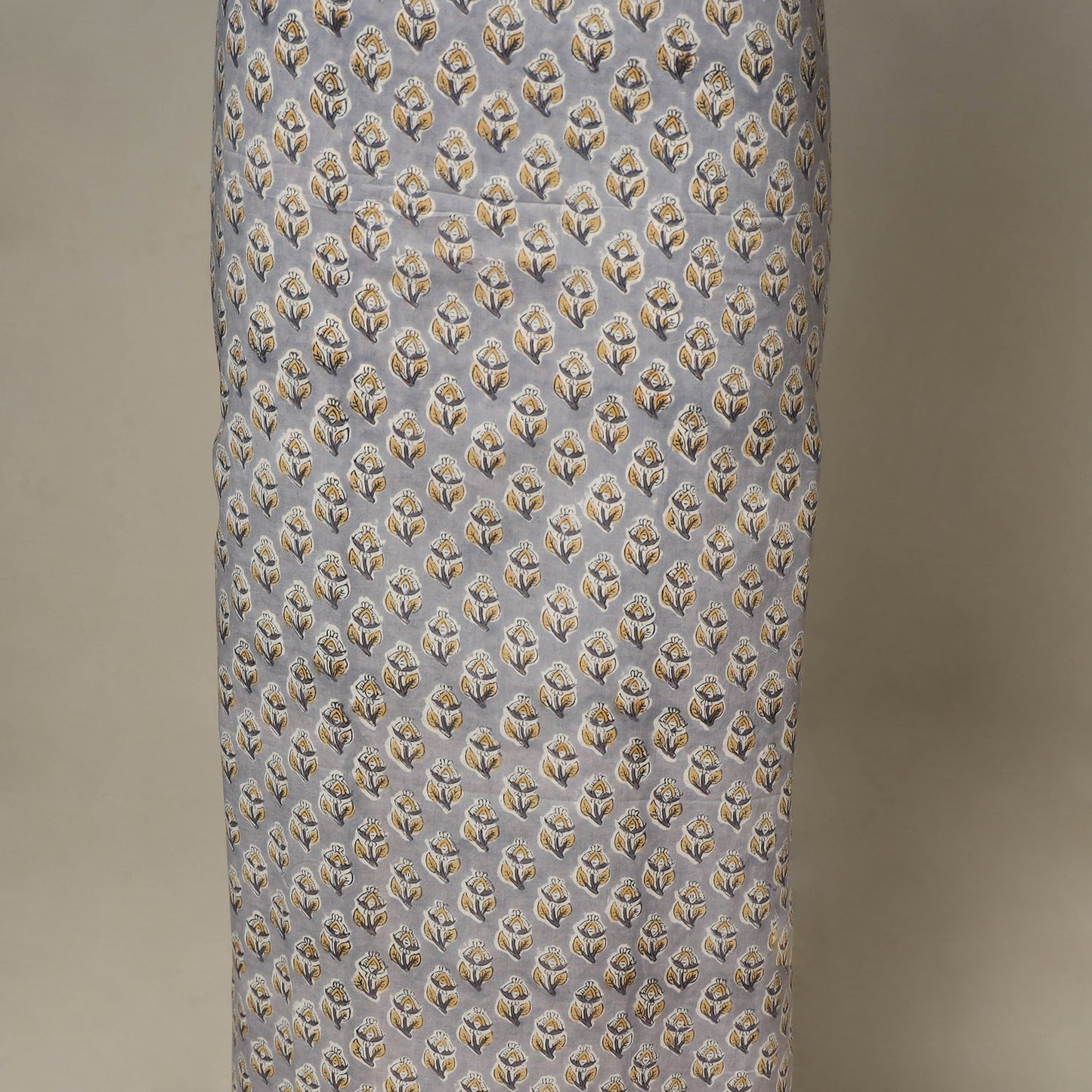 Grey - 2pc cotton unstitched sanganeri dress material