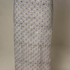 Grey - 2pc cotton unstitched sanganeri dress material