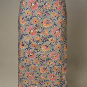 Grey - 2pc cotton unstitched sanganeri dress material