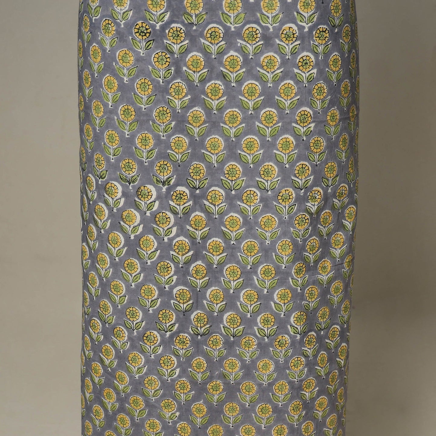 Grey - 2pc cotton unstitched sanganeri dress material