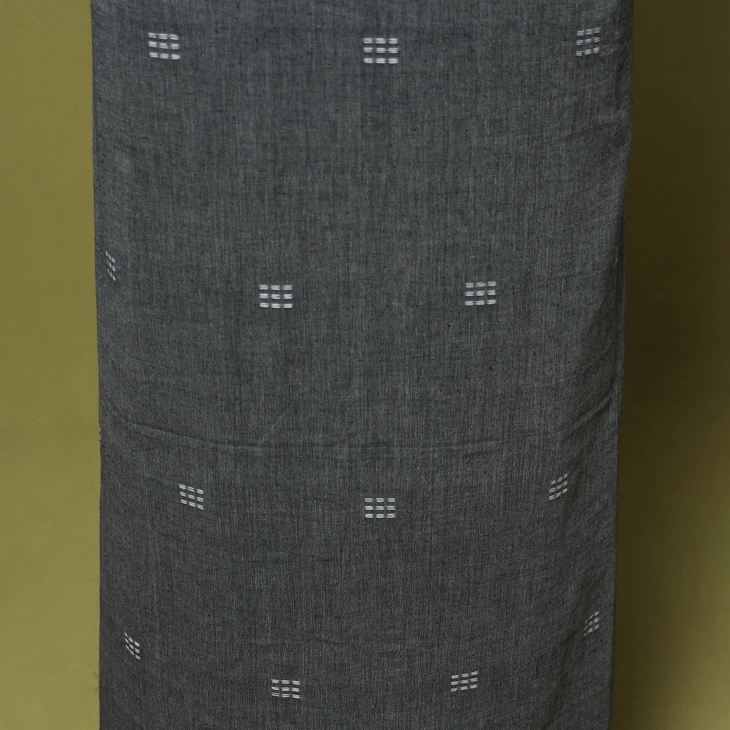 Grey - 2pc handloom cotton unstitched burdwan jamdani dress