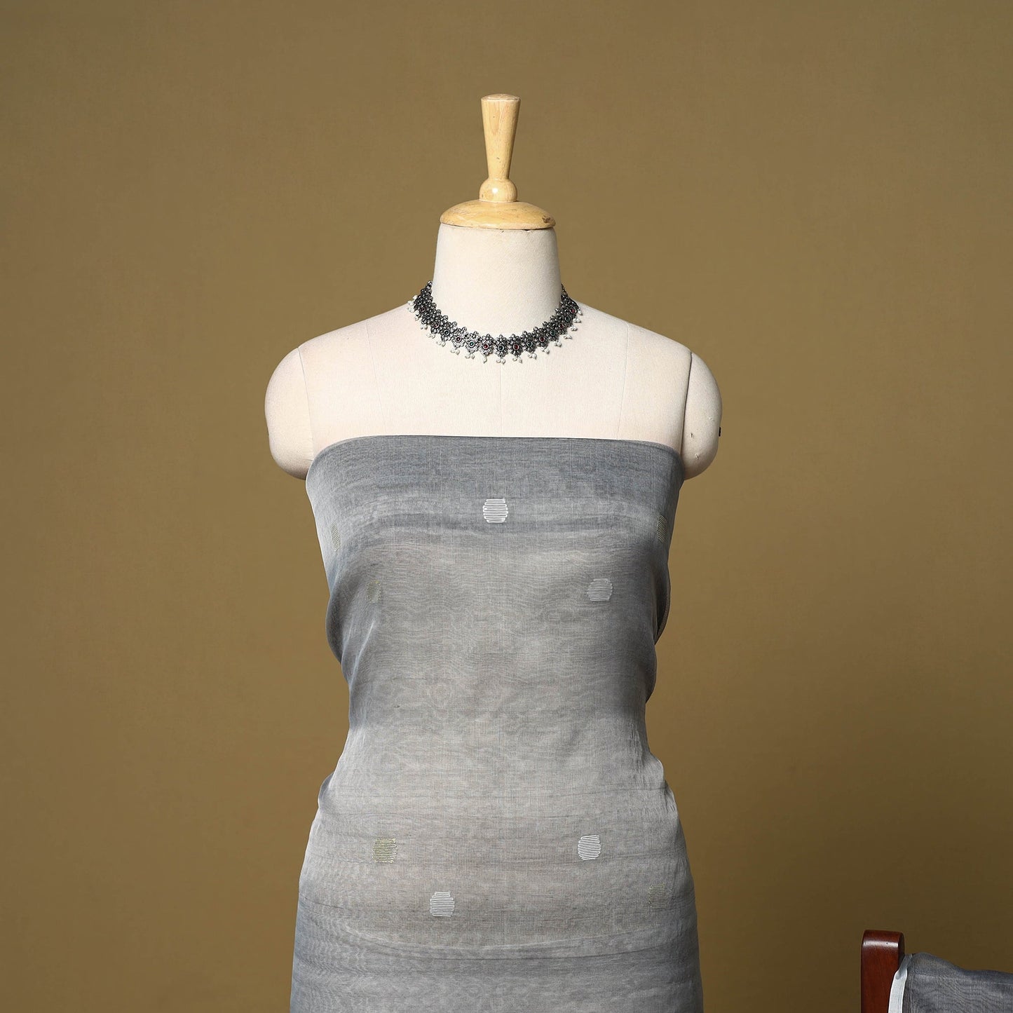 2pc handloom mulberry silk unstitched phulia jamdani dress