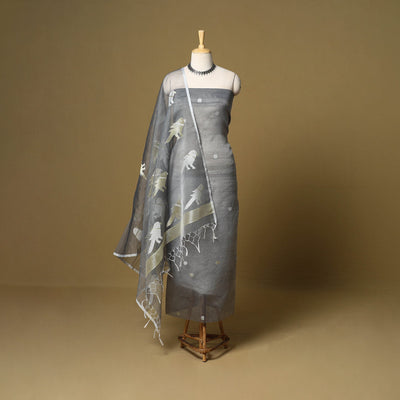 2pc handloom mulberry silk unstitched phulia jamdani dress