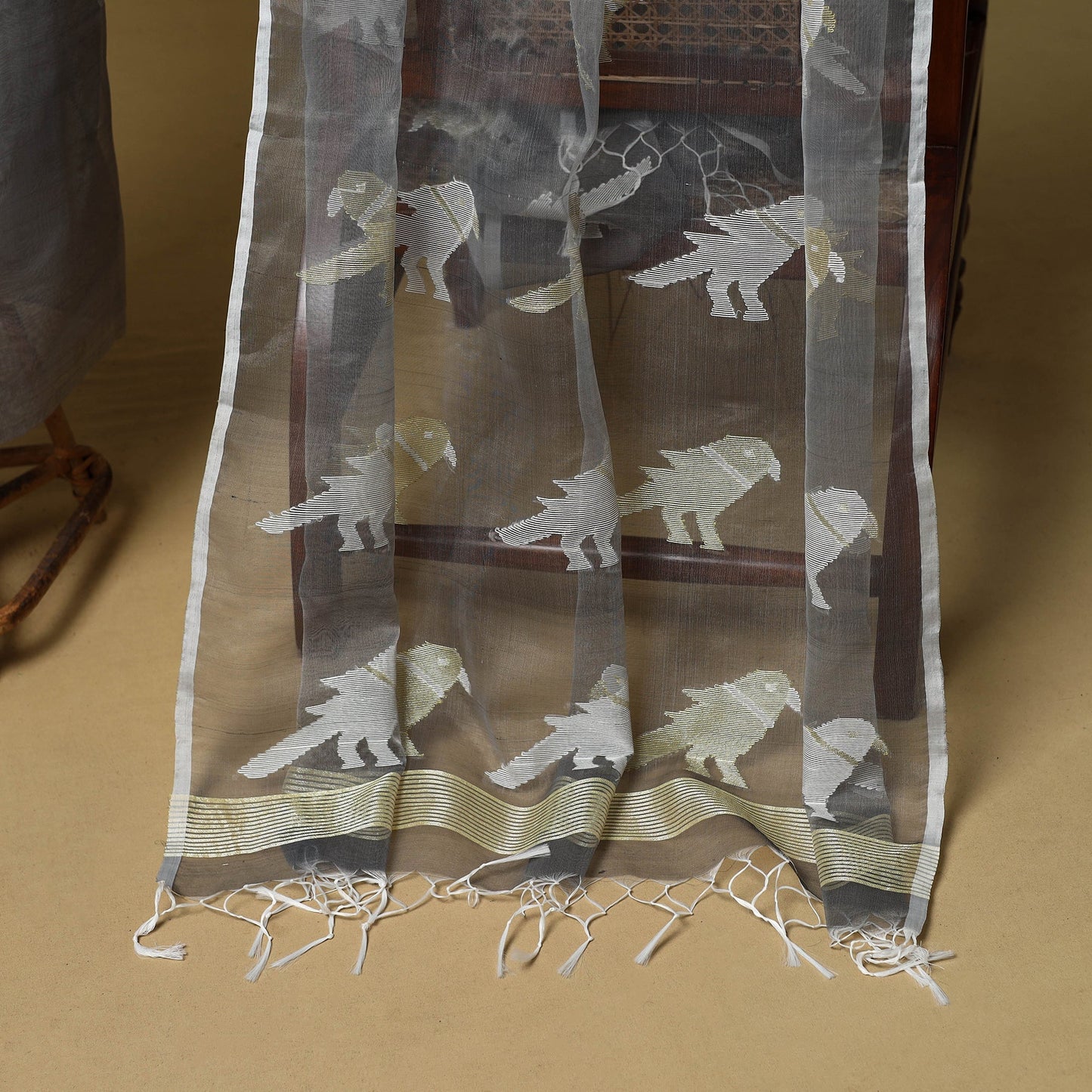 2pc handloom mulberry silk unstitched phulia jamdani dress